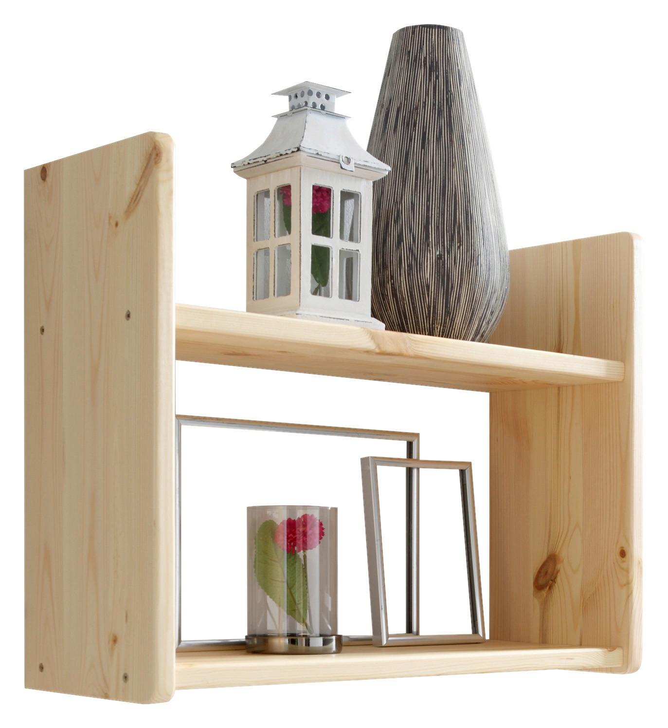 Stenski Regal Mona, Bor, Masivno - barve bora, Basics, les (60/45/20cm) - MID.YOU