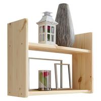 Stenski Regal Mona, Bor, Masivno - barve bora, Basics, les (60/45/20cm) - MID.YOU