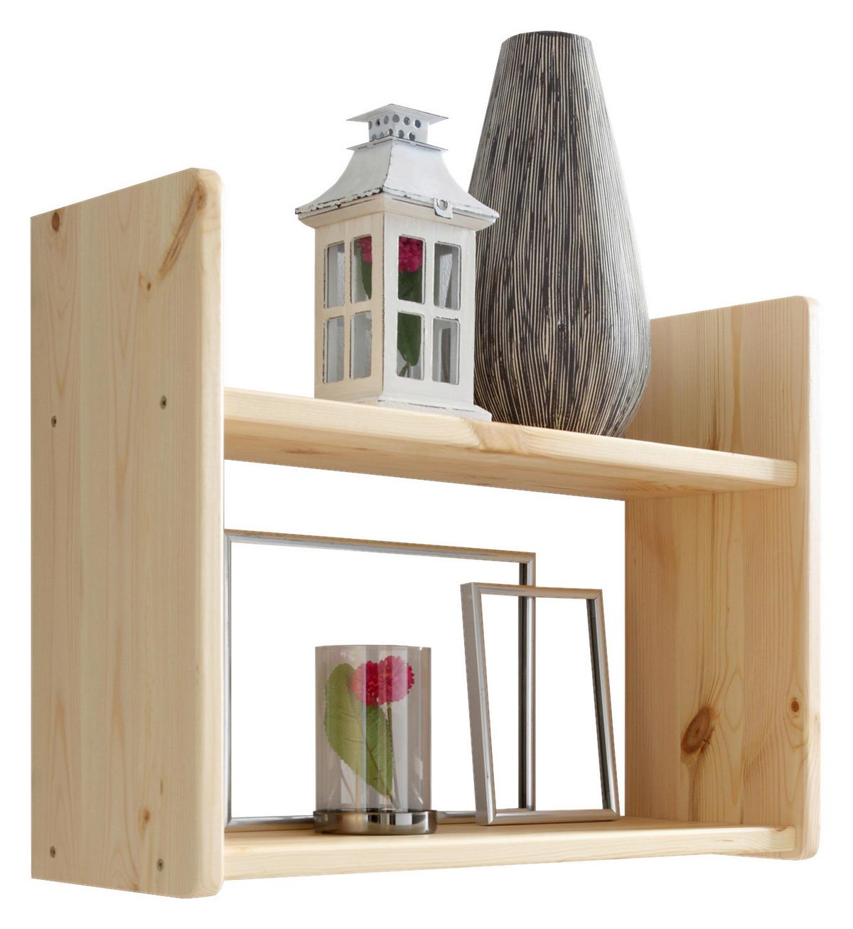 Stenski Regal Mona, Bor, Masivno - barve bora, Basics, les (60/45/20cm) - MID.YOU
