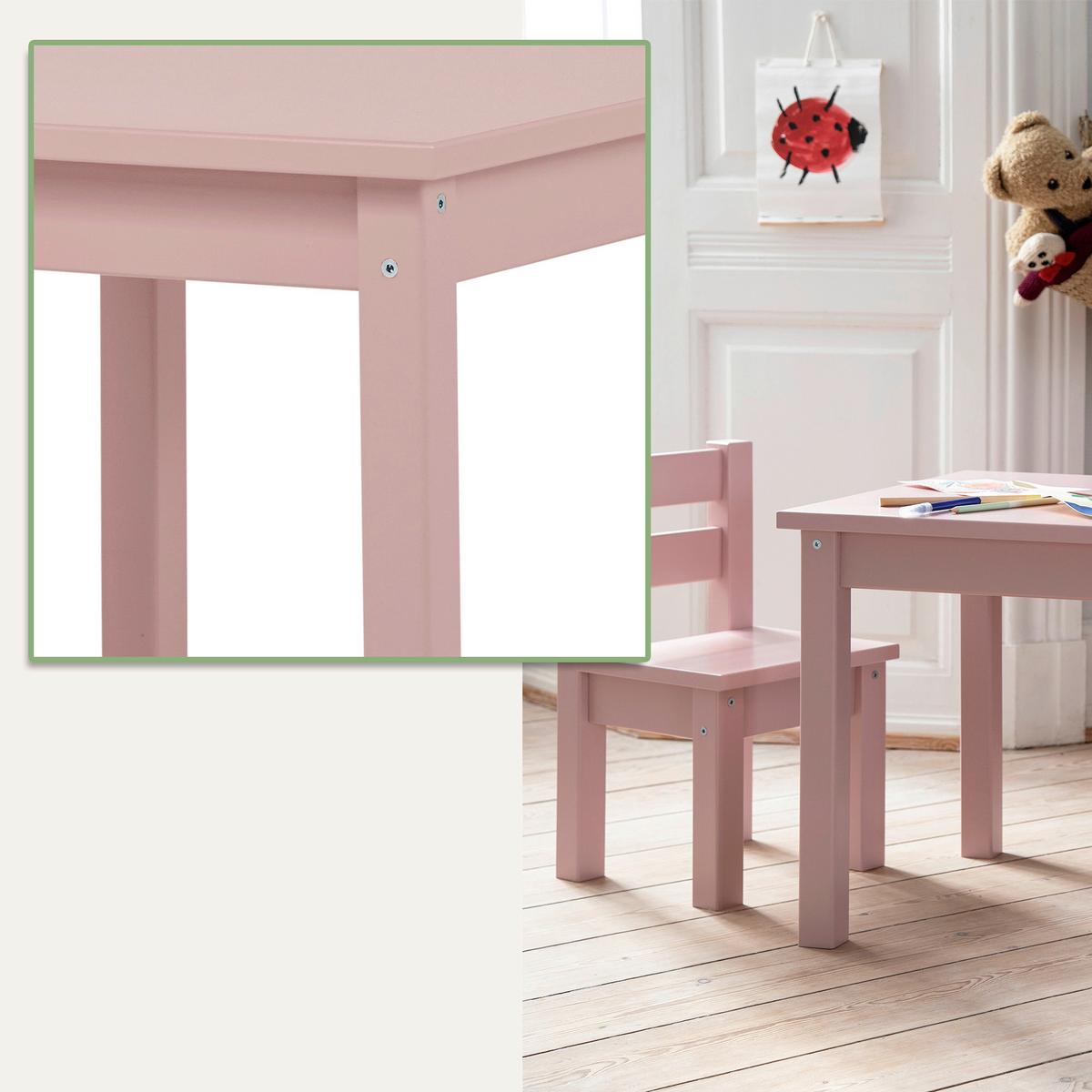 Kindersitzgruppe MADS Rosa Kiefer teilmassiv - Rosa, MODERN, Holz - MID.YOU