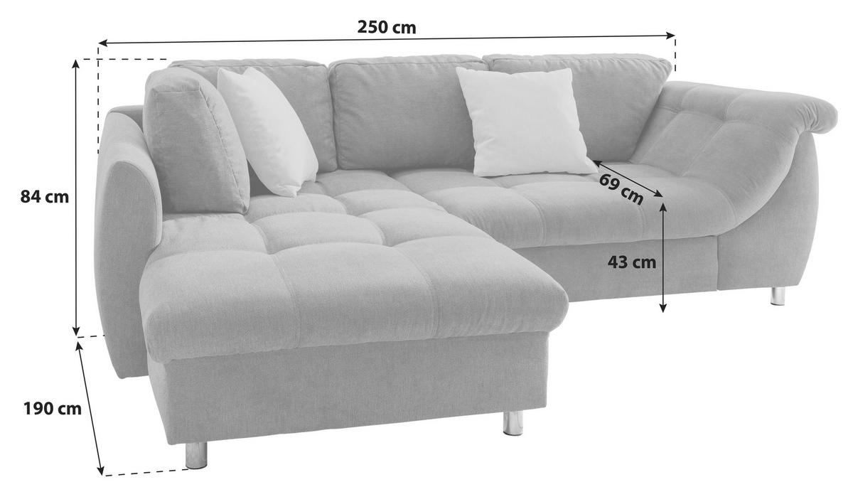 Sedežna Garnitura Agira, Bež, Ležišče - barve kroma/bež, Design, tekstil (190/250cm) - Modern Living