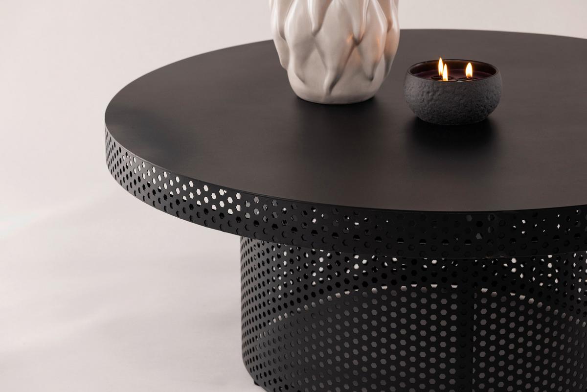 COUCHTISCH WEST END X JOSEFIN LUSTIG - Schwarz, Design, Metall (100/100/40cm) - Livetastic