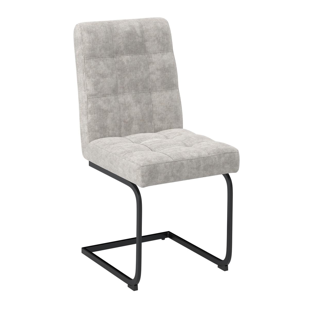 Schwingstuhl Nova Hellgrau Webstoff Gepolstert - Hellgrau/Schwarz, MODERN, Holz/Textil (46/97/62cm) - Bessagi Home