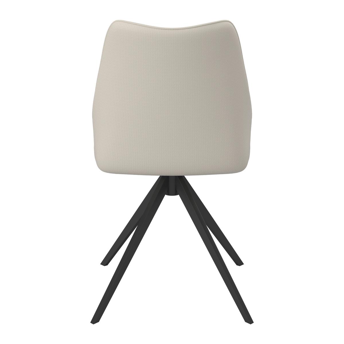 Stuhl Milana Hellgrau Webstoff Drehbar Gepolstert - Hellgrau/Schwarz, MODERN, Holz/Textil (54/93/59cm) - Bessagi Home