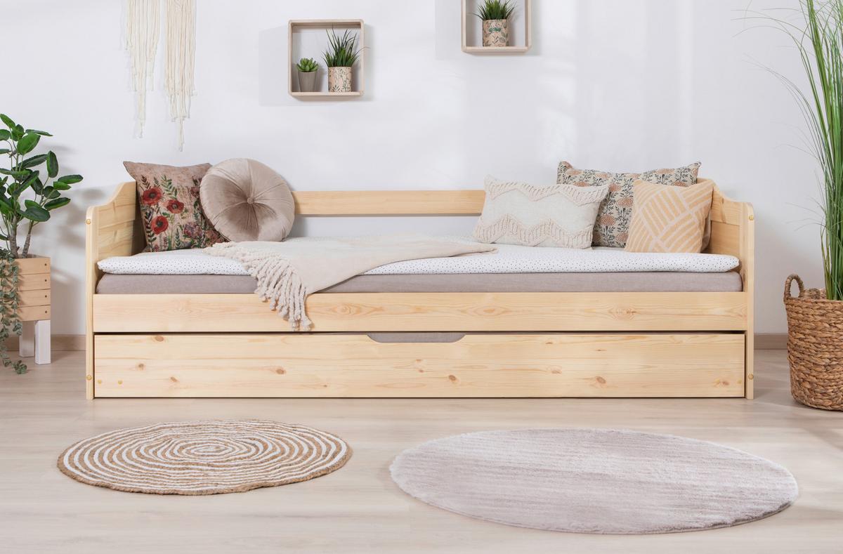 Ausziehbett Melinda ca. 204x96x63 cm Kiefer - Kieferfarben, Natur, Holz/Kunststoff (90/200cm) - MID.YOU