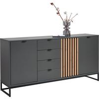 KOMODA SZEROKA PHIL -EXKLUSIV- - czarny/kolor grafitowy, Modern, materiał drewnopochodny/metal (177,1/85,4/40cm) - Voleo