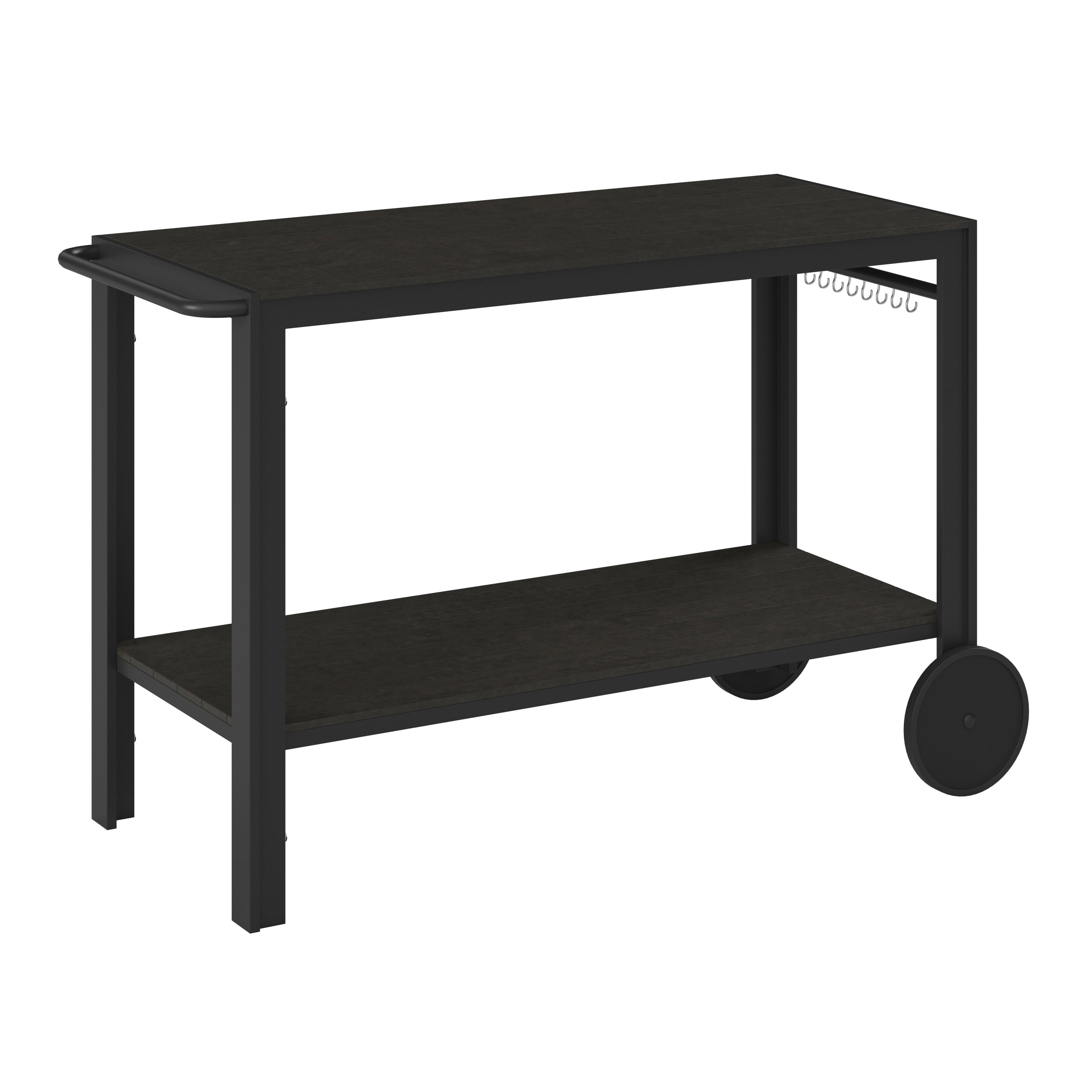 WÓZEK OGRODOWY DO SERWOWANIA CASTA - czarny, Modern, tworzywo sztuczne/metal (45/74/105cm) - Ambia Garden