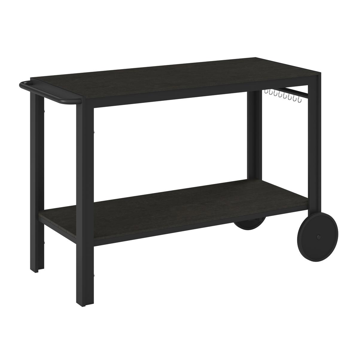 WÓZEK OGRODOWY DO SERWOWANIA CASTA - czarny, Modern, tworzywo sztuczne/metal (45/74/105cm) - Ambia Garden