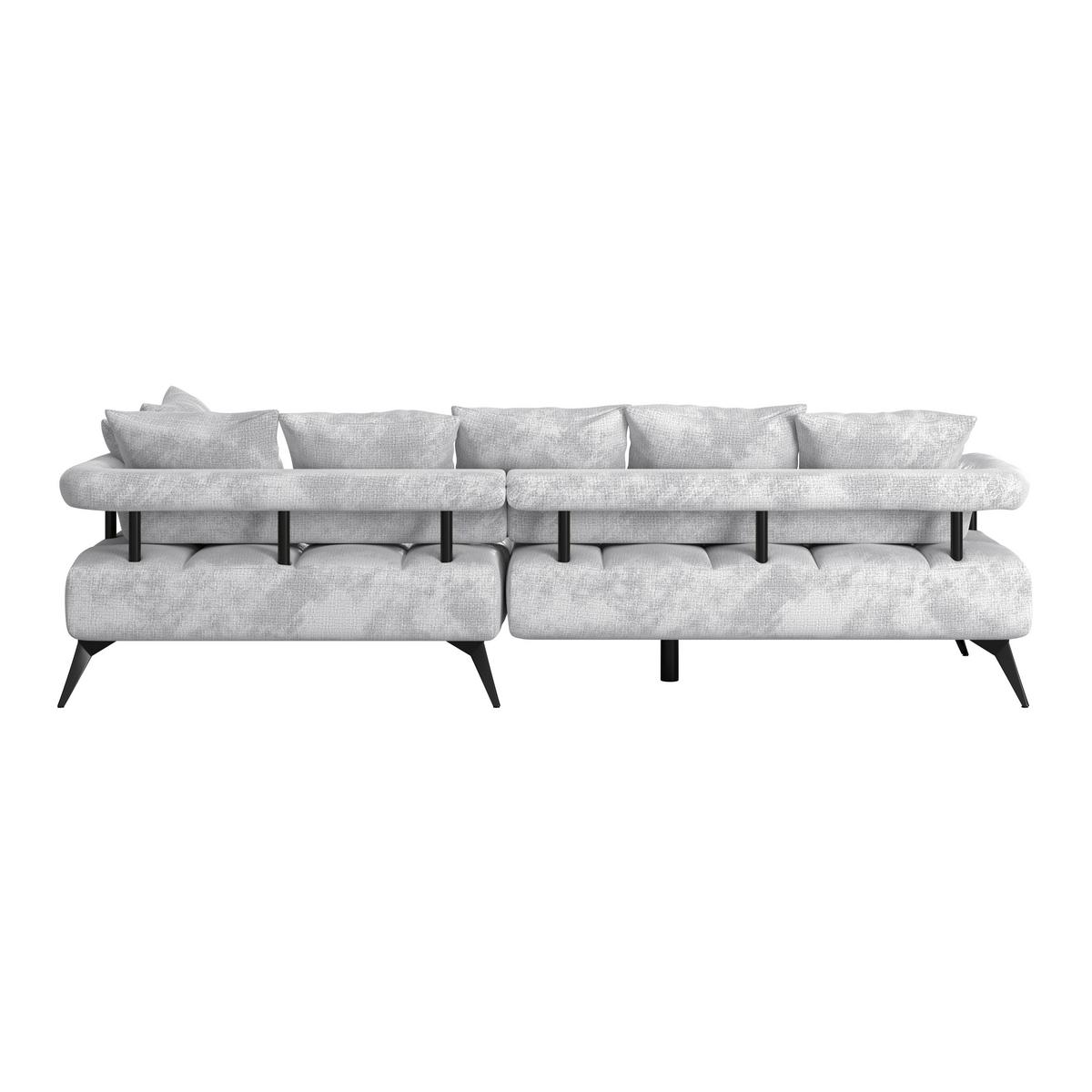 Kutna Garnitura Vanessa New - svijetlo siva/crna, Moderno, tekstil/metal (297/200cm) - Modern Living