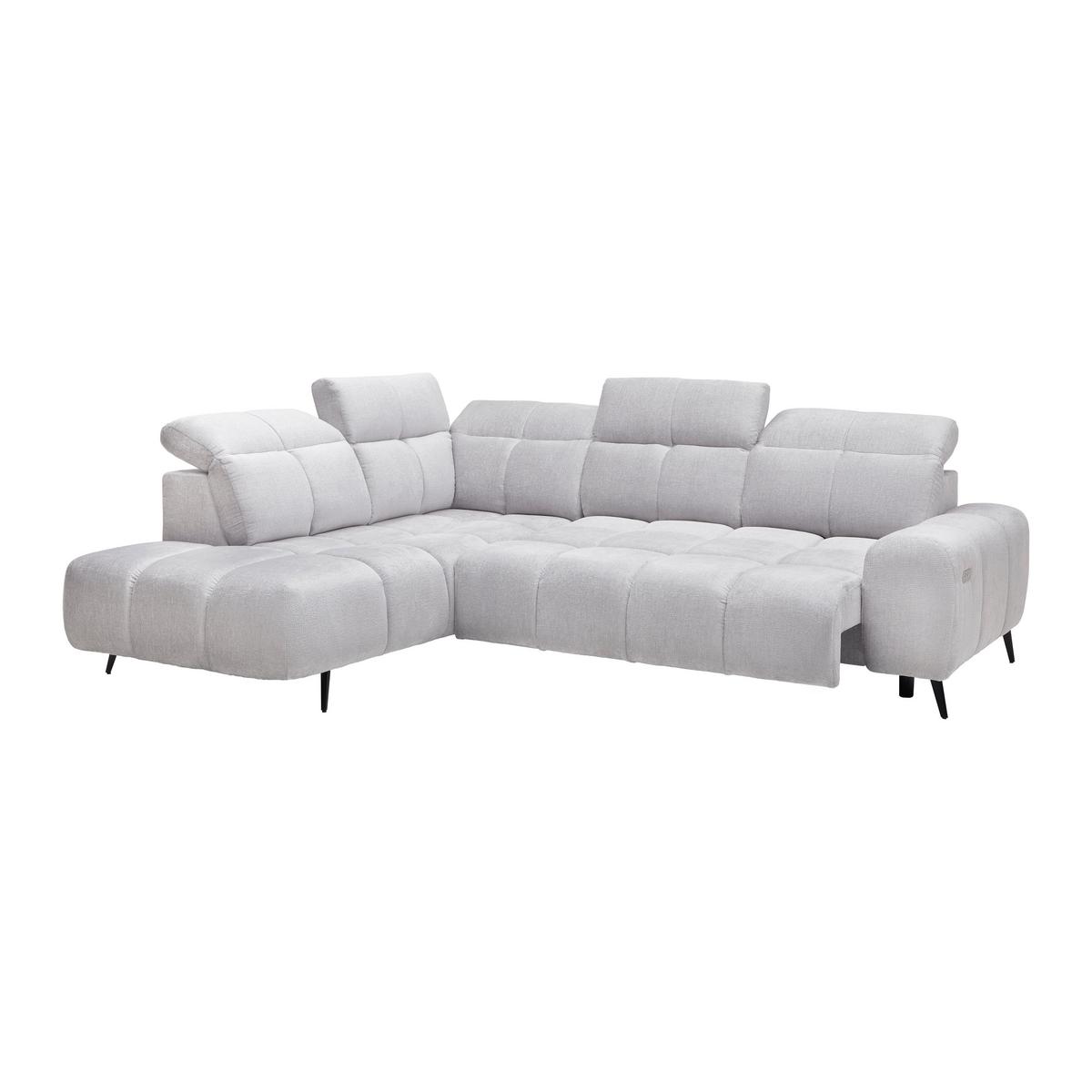 Kutna Garnitura Silvio - svijetlo siva/crna, Moderno, tekstil/metal (225/85-105/275cm) - Mömax