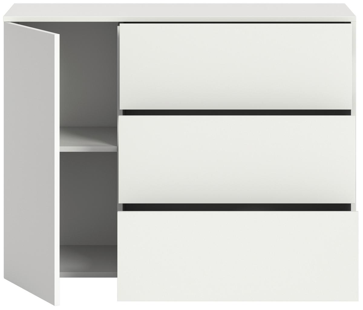 Komoda Samba, Bela - bela, Design, leseni material (105/80/37cm) - MID.YOU