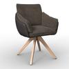 STOL MED ARMSTÖD ALJA - bokfärgad/brun, Modern, metall/trä (66/89/62cm) - Bessagi Home