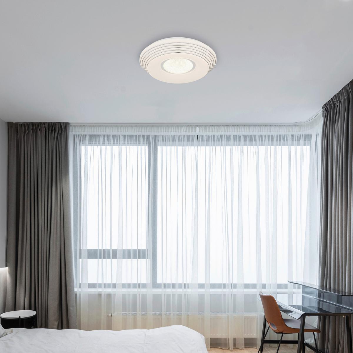 LED-DECKENLEUCHTE 41293-24 - Klar/Chromfarben, Design, Kunststoff/Metall (39/8,3cm) - Globo