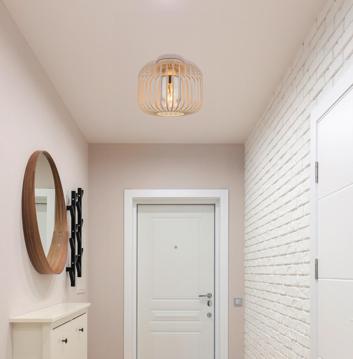 DECKENLEUCHTE 15758D ALFRED - Sandfarben/Klar, Design, Glas/Metall (28/23cm) - Globo