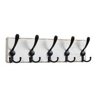 Hakenleiste Colorado in Schwarz/Weiss - Weiss, Romantik / Landhaus, Holz/Metall (44/11/6,8cm) - Mömax