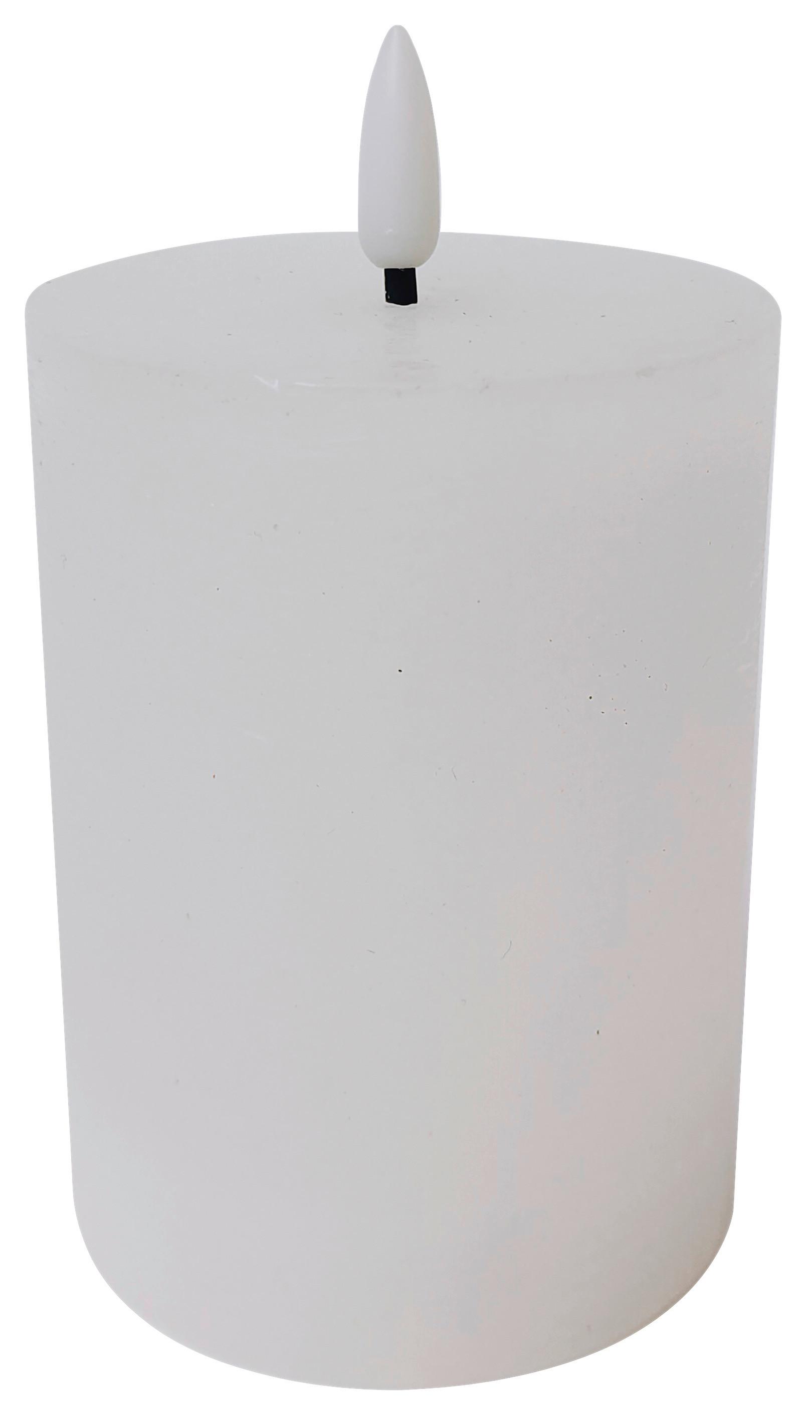 Kerze mit LED in Weiß - Weiß (7,5/10cm) - Premium Living
