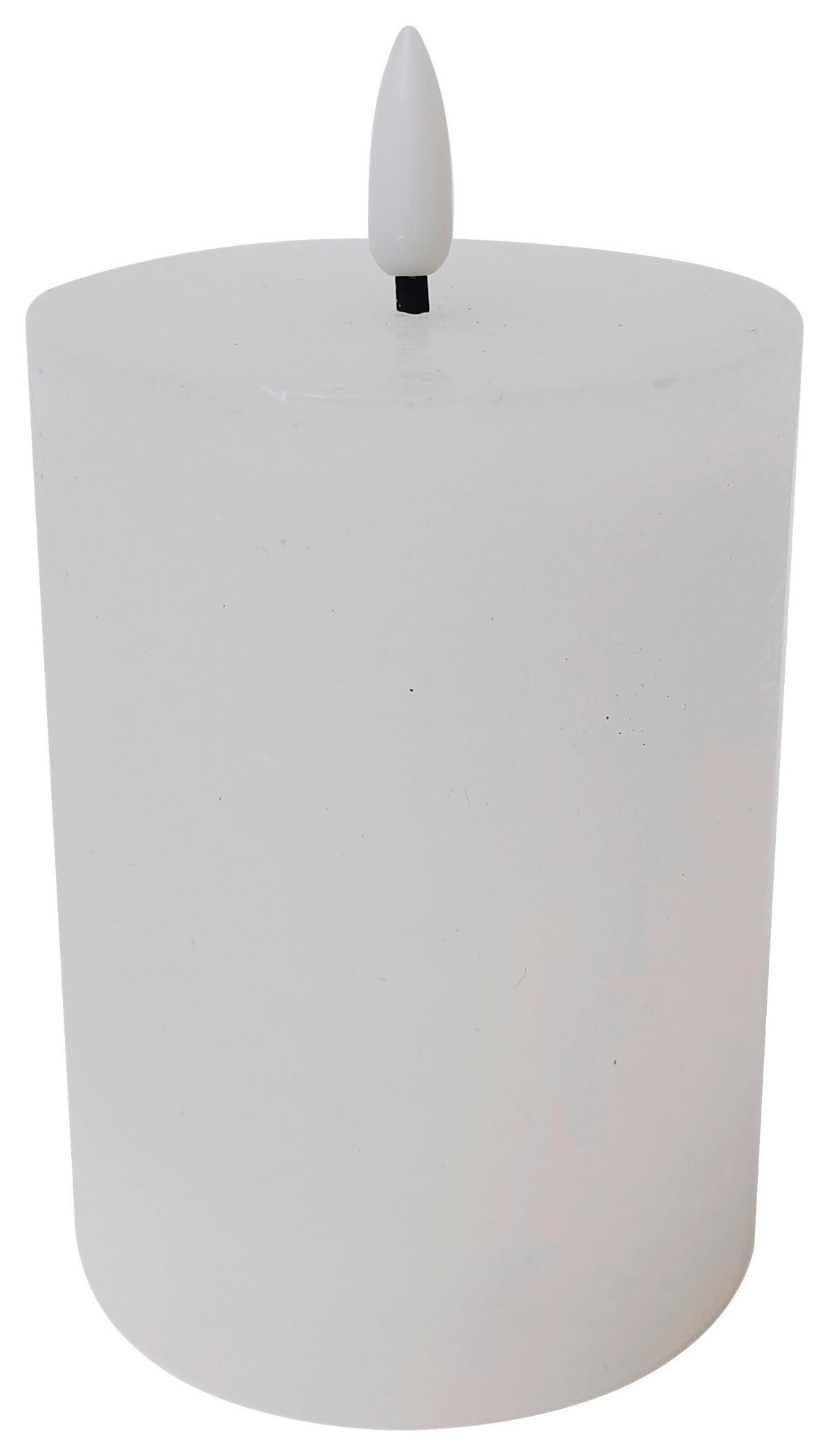 Kerze mit LED in Weiß - Weiß (7,5/10cm) - Premium Living