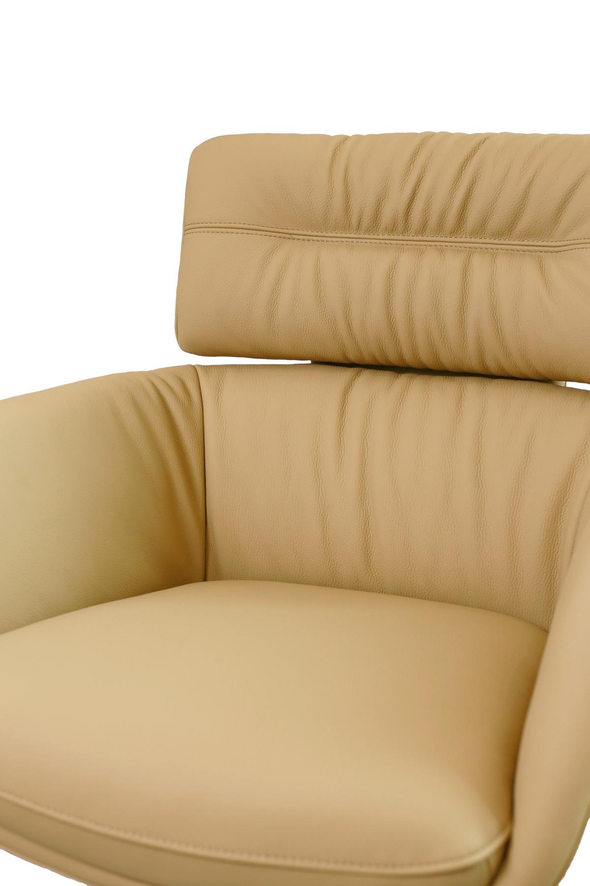 KRZESŁO Z PODŁOKIETNIKAMI PABLO -EXKLUSIV- - czarny/jasnobrązowy, Design, skóra/metal (62/92/66cm) - Dieter Knoll