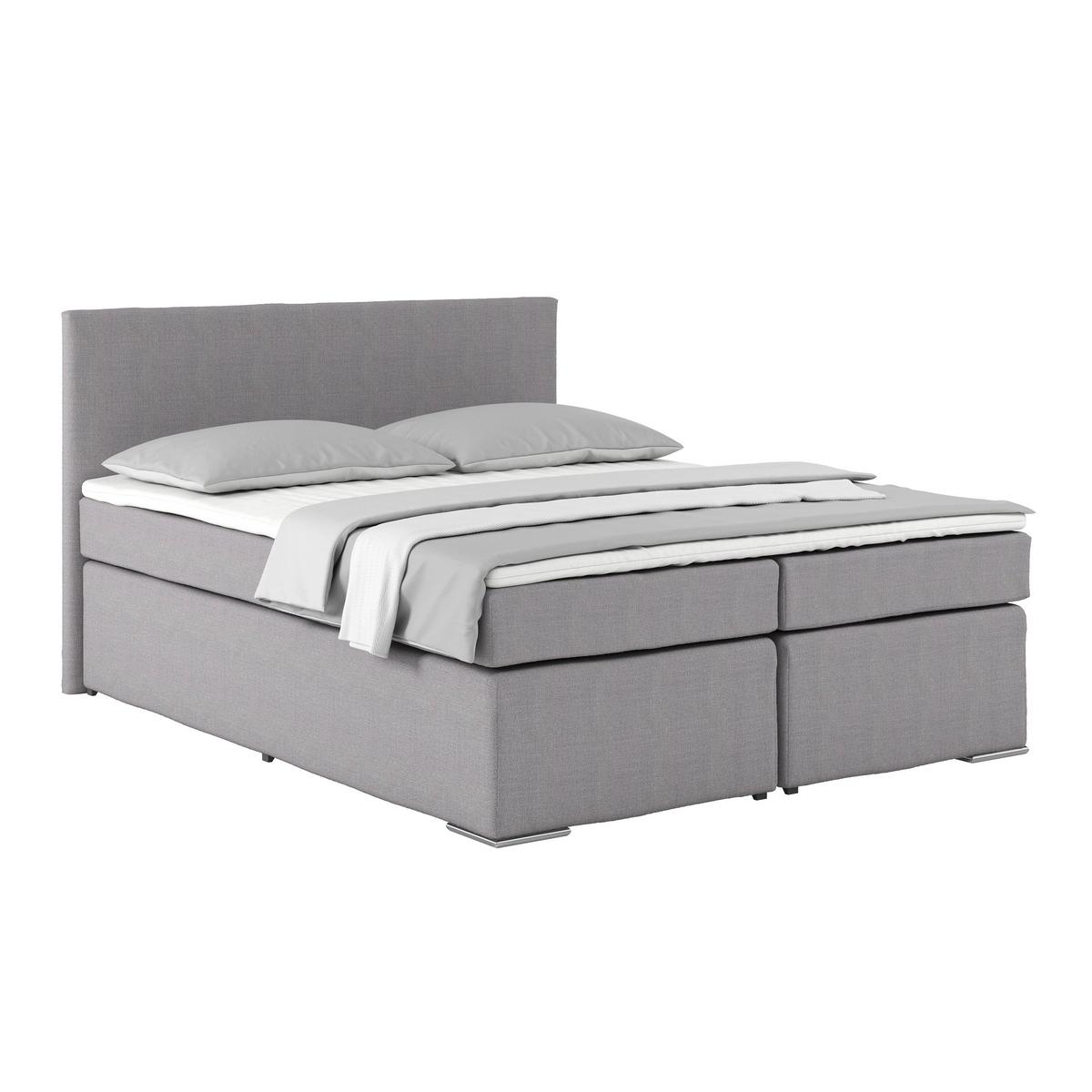 Boxspring Krevet Nero - boje kroma/sivo-bež, Konvencionalno, tekstil/metal (160/200cm) - Best Price