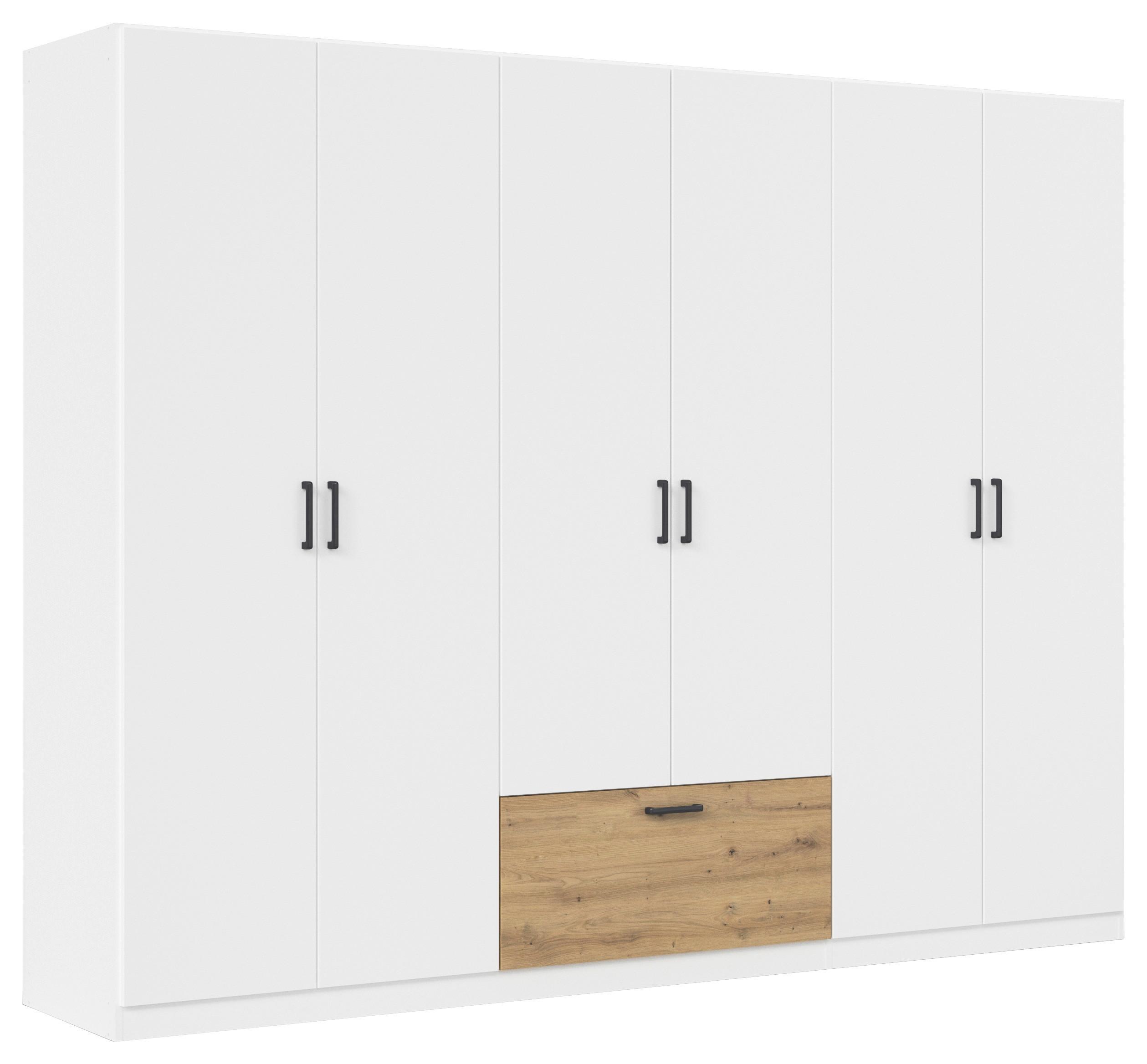 Omara Za Oblačila Bari, Bela, Barva Hrasta - siva/bela, Basics, kovina/leseni material (271/210/54cm) - Boxxx