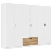 Omara Za Oblačila Bari, Bela, Barva Hrasta - siva/bela, Basics, kovina/leseni material (271/210/54cm) - Boxxx