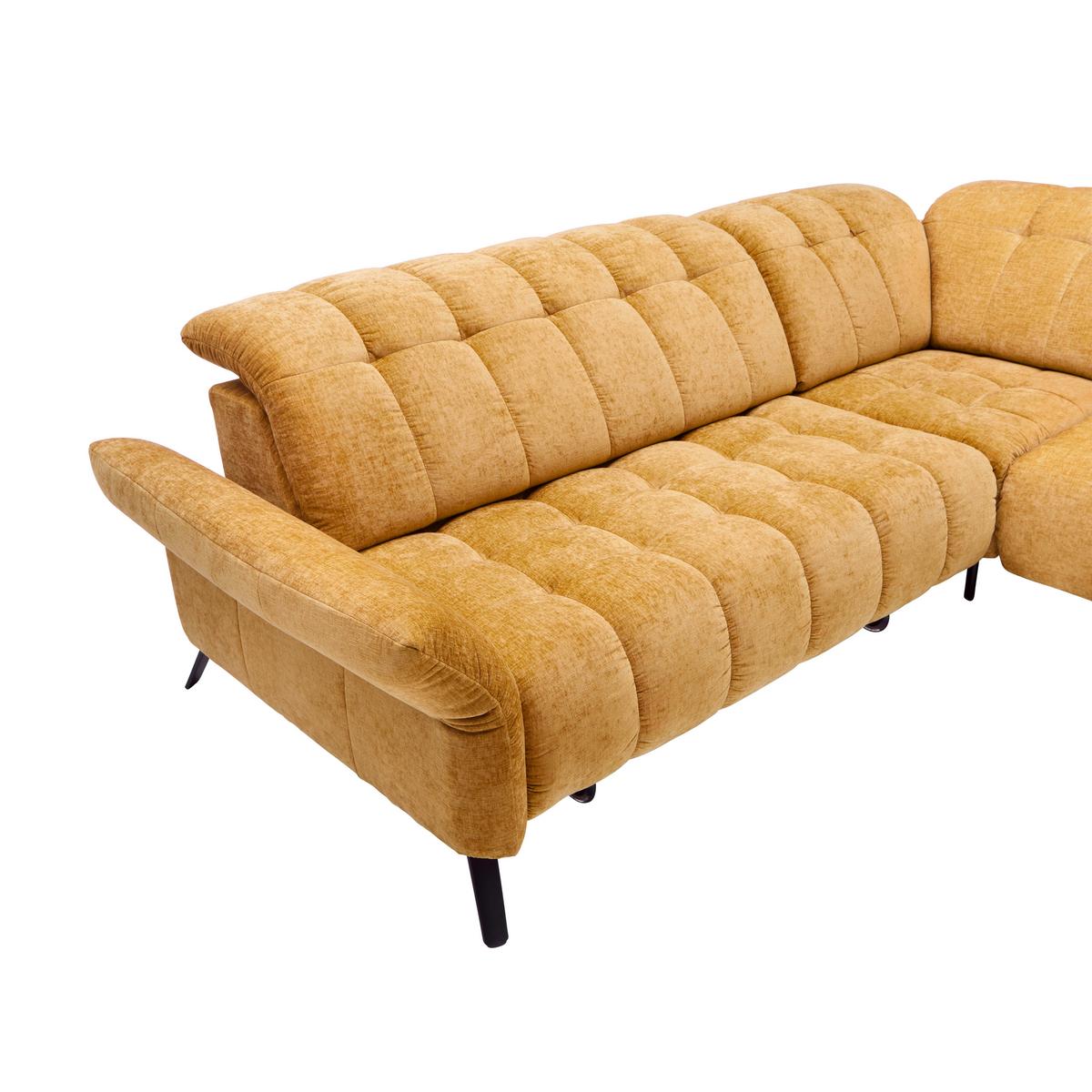 Wohnlandschaft New York Rechts Bronze ca. 261x87-104x288cm - Schwarz/Bronzefarben, MODERN, Holzwerkstoff/Textil (261/87-104/288cm) - Premium Living