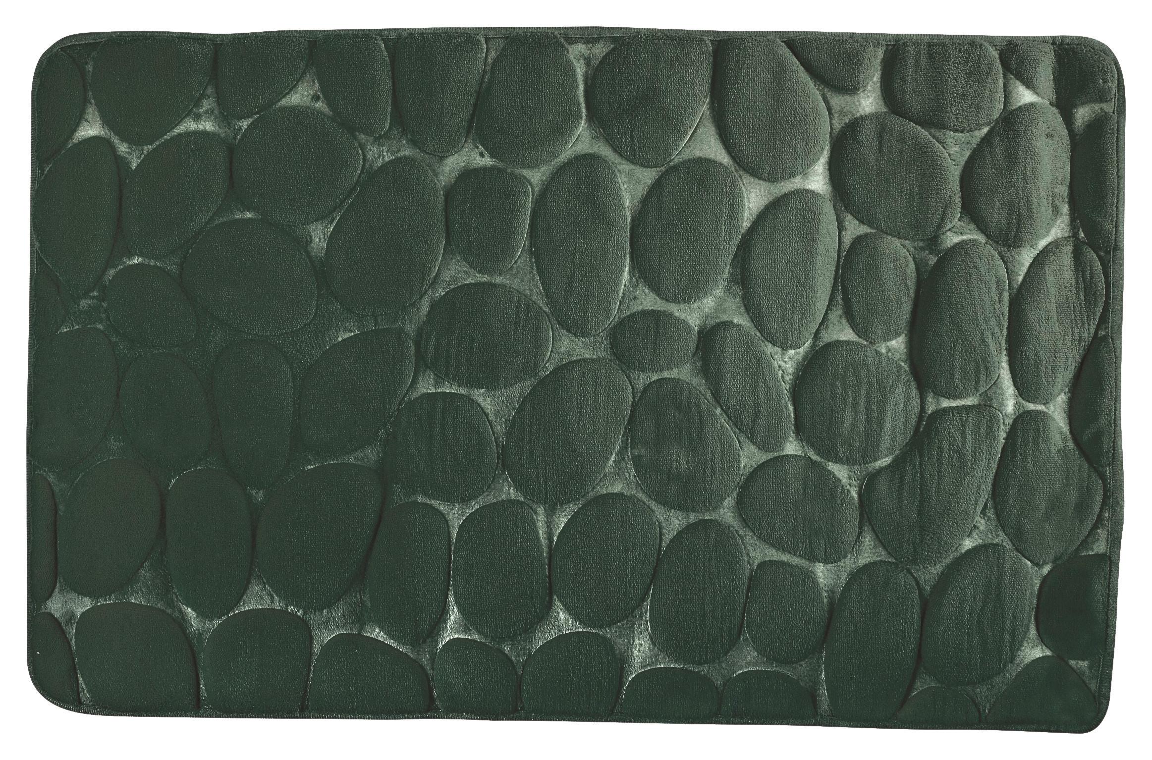 Badteppich 142024 Kiesel - Grün, Konventionell, Textil (50/80cm) - Spirella