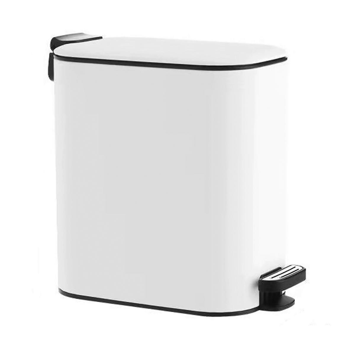 Treteimer Vario Weiß ca. 6 l - Schwarz/Weiß, MODERN, Kunststoff/Metall (15/28/26,9cm) - Mömax