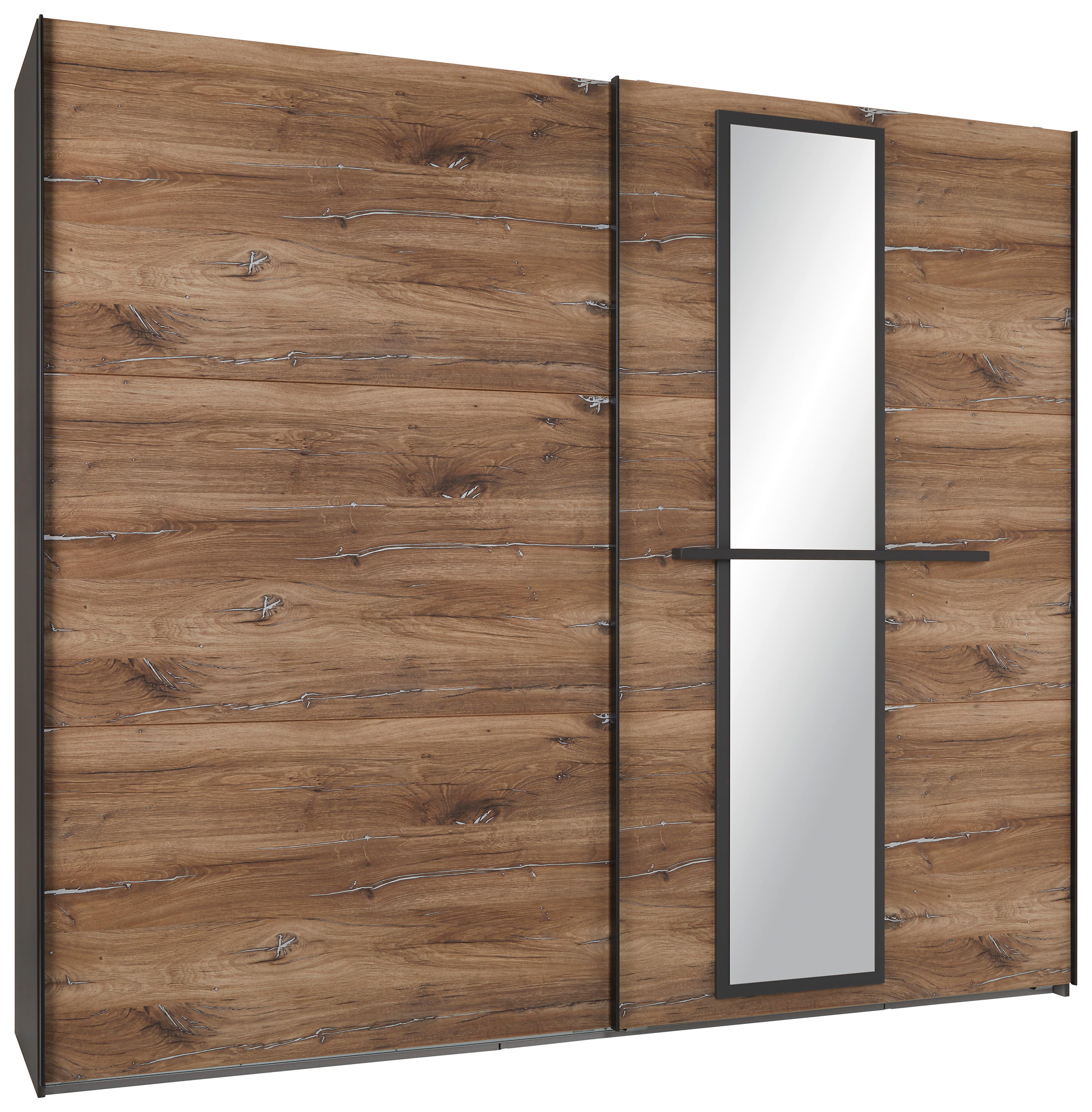 Ormar S Kliznim Vratima Rocket - boje grafita/boje hrasta, Moderno, drvni materijal/metal (250/218/65cm) - Premium Living