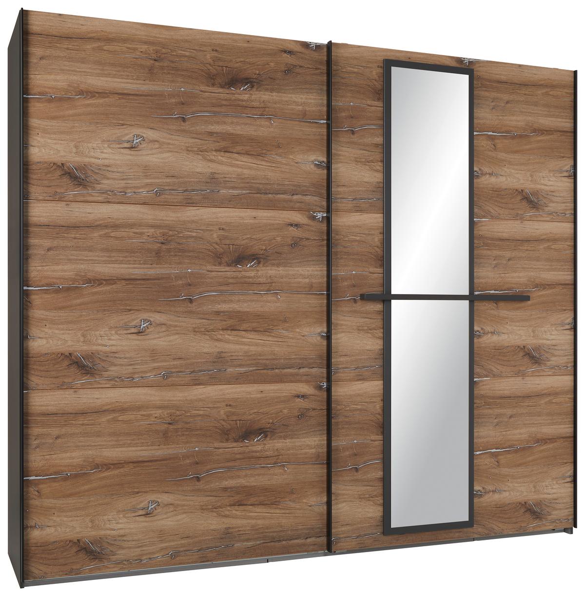 Ormar S Kliznim Vratima Rocket - boje grafita/boje hrasta, Moderno, drvni materijal/metal (250/218/65cm) - Premium Living