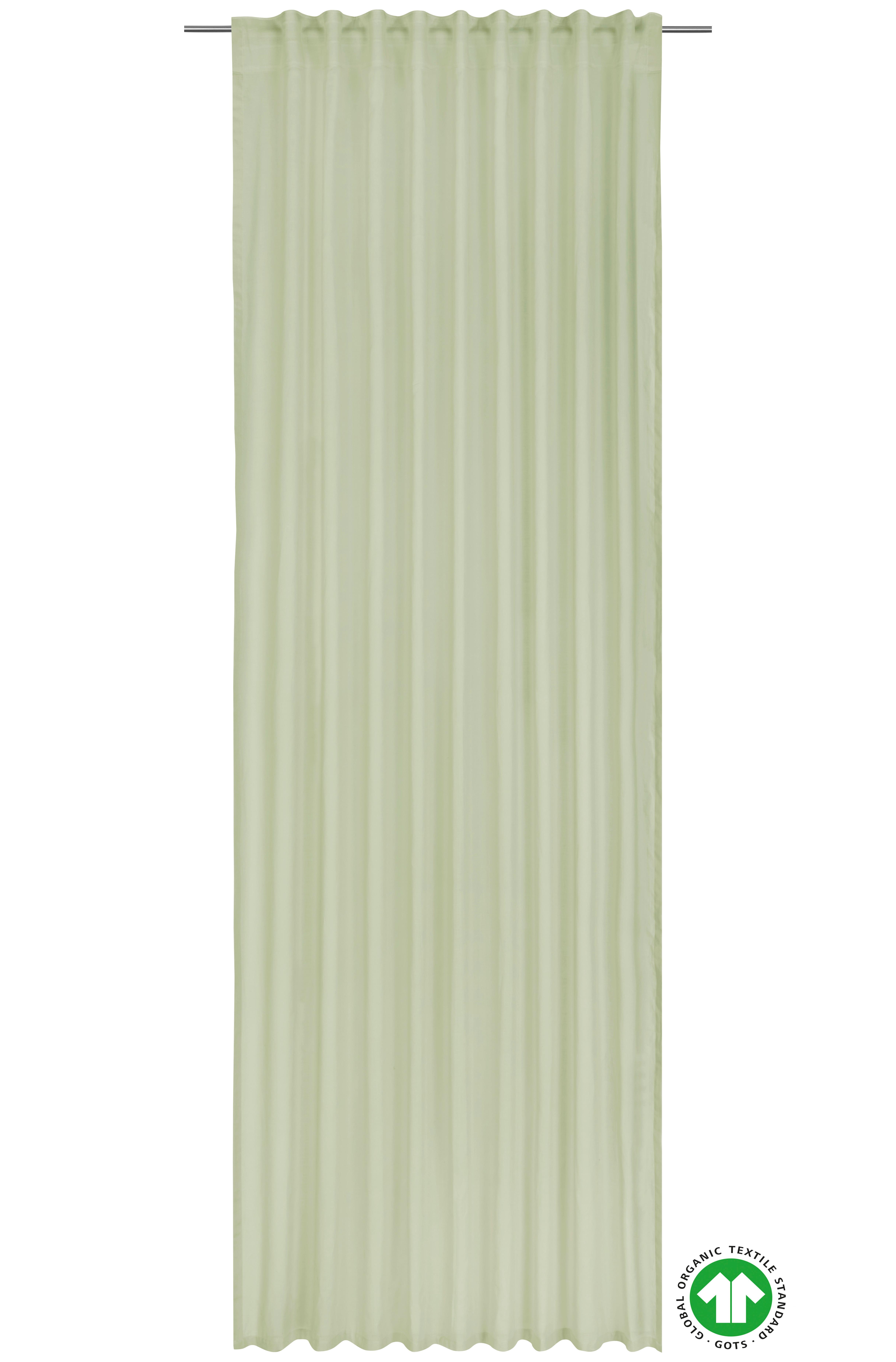 Készfüggöny Bio-Luise 140/267cm - zöld, Natur, textil (140/255-267cm) - ecoTree