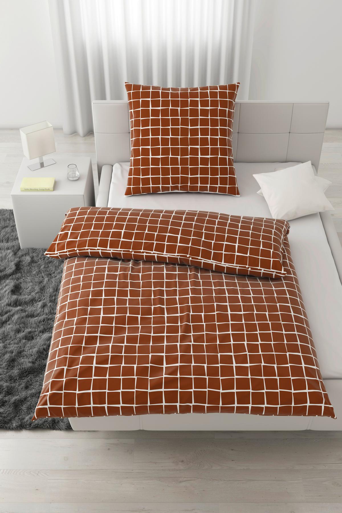 Bettwäsche Square in Braun/Weiß ca. 135x200cm online kaufen ➤ mömax