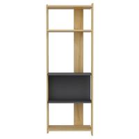 Regal Abis - barve hrasta/antracit, Design, leseni material (58,6/165/26,8cm) - MID.YOU