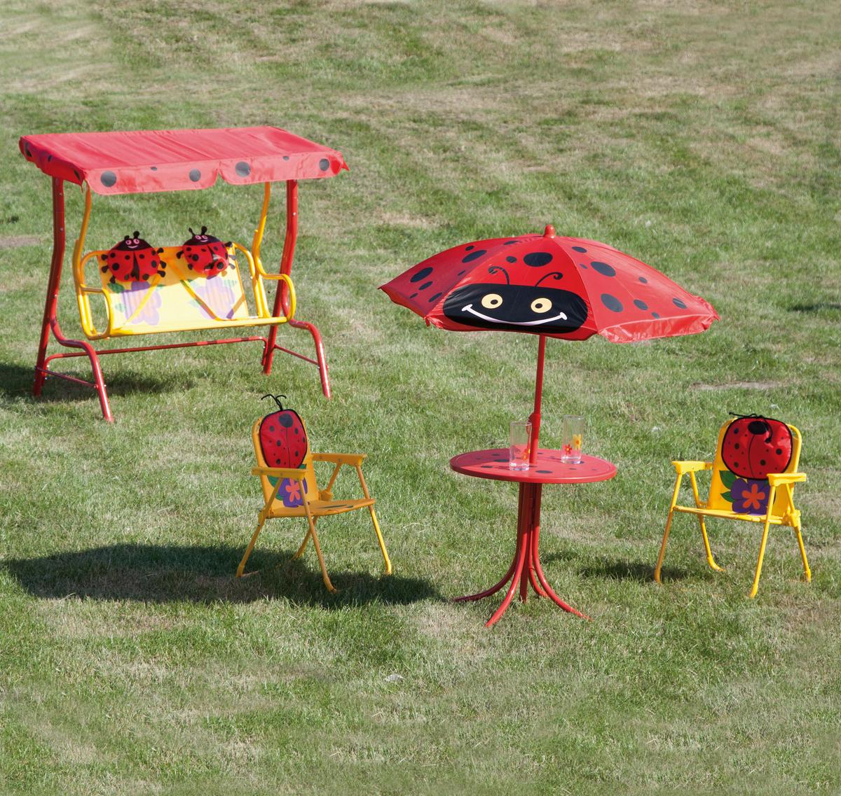 Kinder-Hollywoodschaukel 672612 - Rot, MODERN, Textil/Metall (115/118/75cm) - Siena Garden