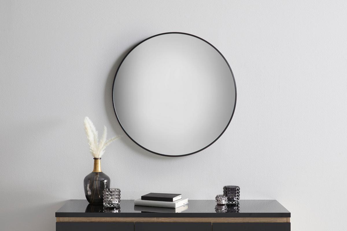 Spiegel Britt Schwarz - Schwarz, MODERN, Glas/Metall (70cm) - Mömax