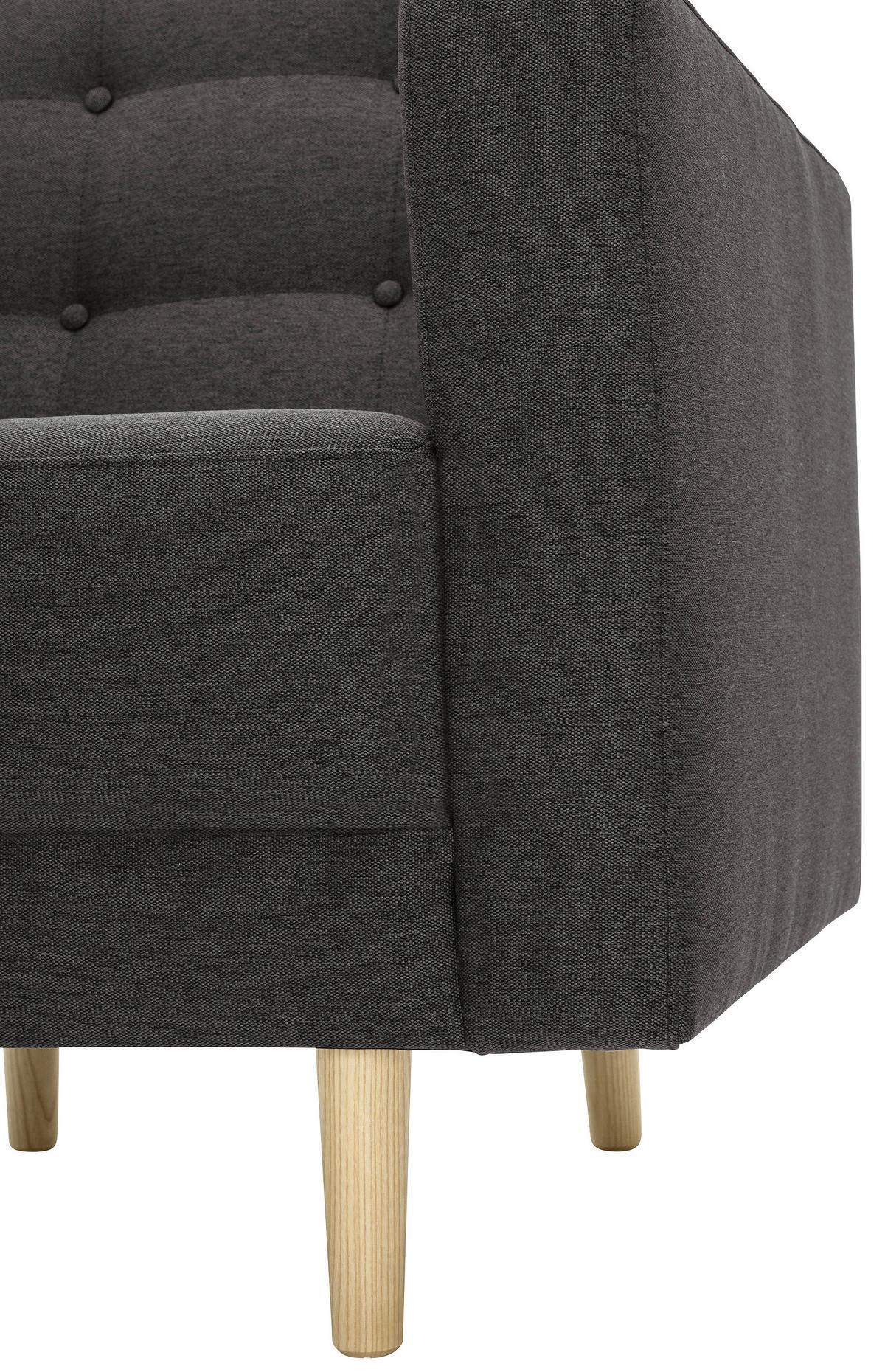 Polstersessel Jasmin Anthrazit Flachgewebe - Anthrazit/Eschefarben, MODERN, Holz/Textil (75/81/83cm) - Max Winzer