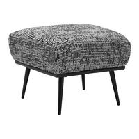 Hocker Somy Chenille Schwarz/Weiß - Schwarz/Weiß, MODERN, Textil/Metall (53/45/58cm) - Premium Living