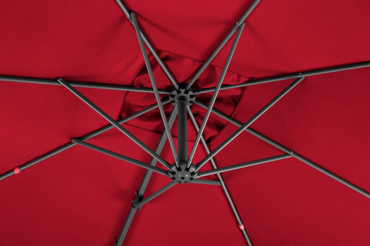 Ampelschirm Rhodos Junior ca.300x239x230cm Rot - Anthrazit/Rot, Basics, Textil/Metall (300/239/230cm) - Schneider