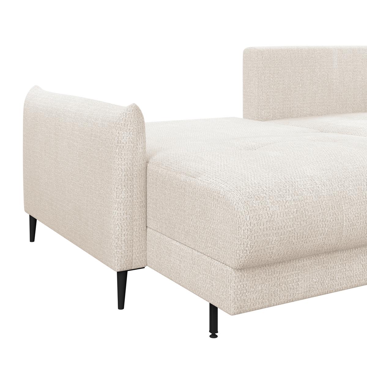Kutna Garnitura Polis - bijela/crna, Trend, tekstil/metal (221/142cm) - Ondega
