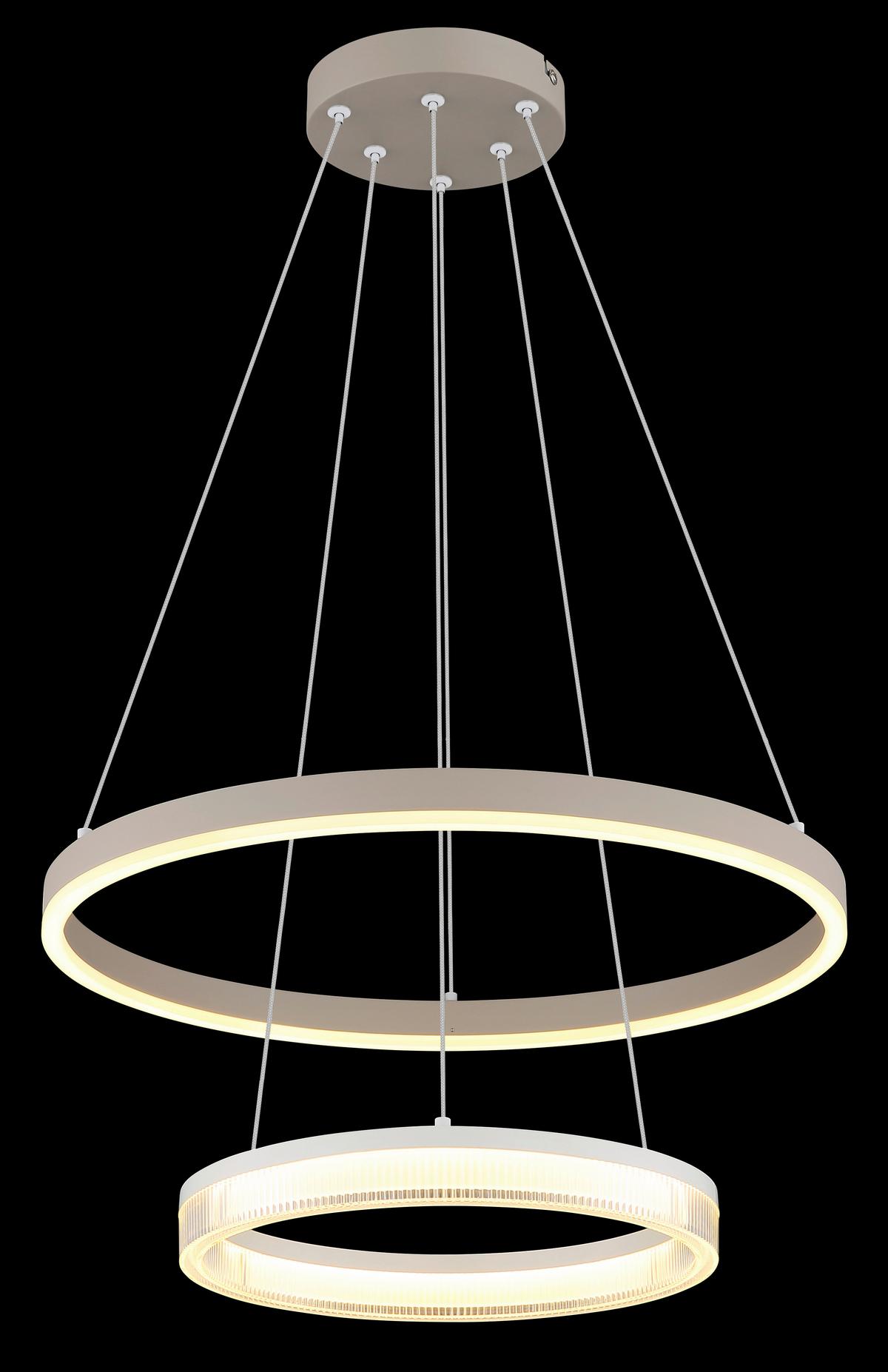 Led-hängeleuchte 48046h1 Zara - Sandfarben/Weiss, Design, Kunststoff/Metall (50/150cm) - Globo