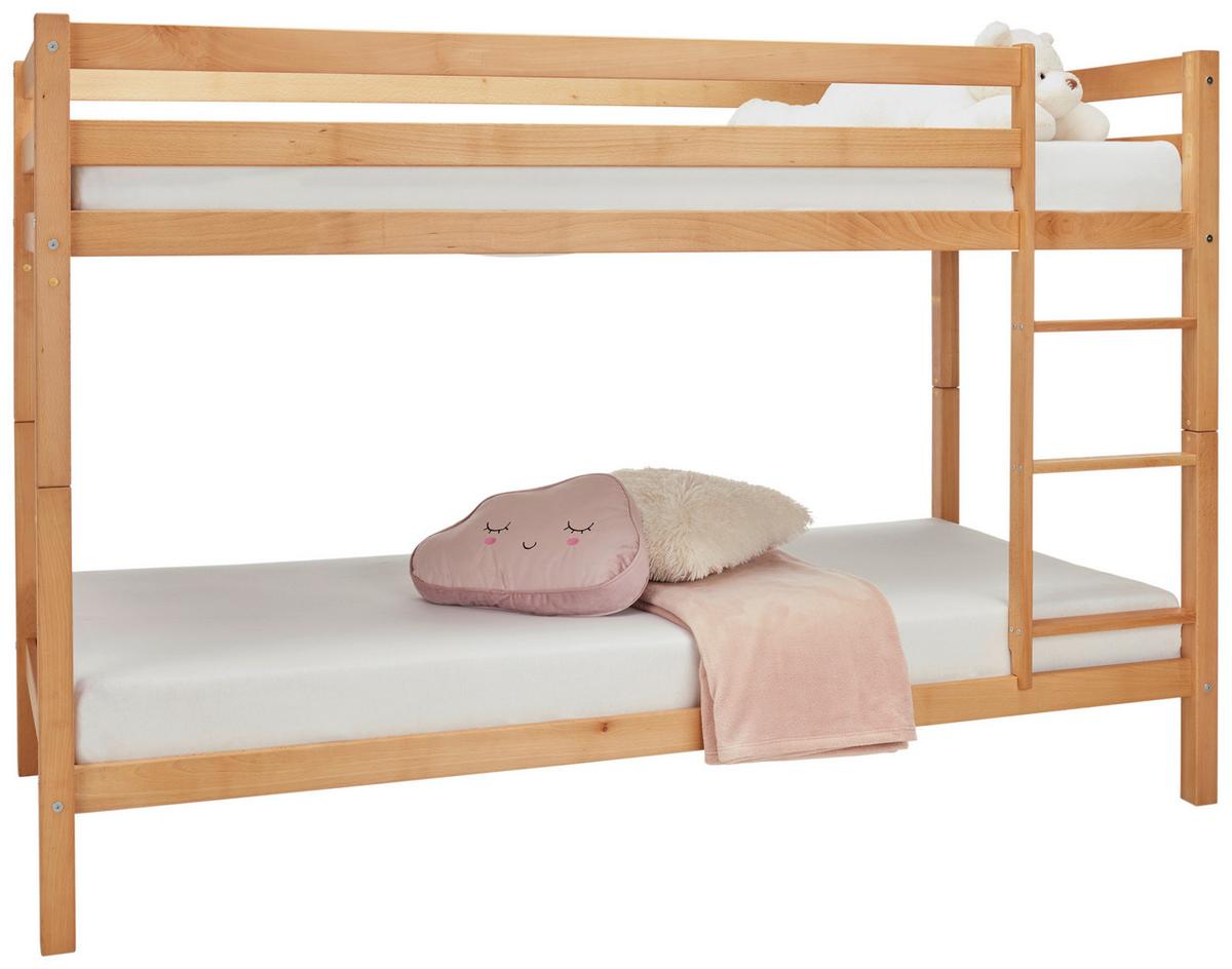 Etagenbett Oscar Natur ca. 90x200cm - Buchefarben, KONVENTIONELL, Holz (207/140/97cm) - Based