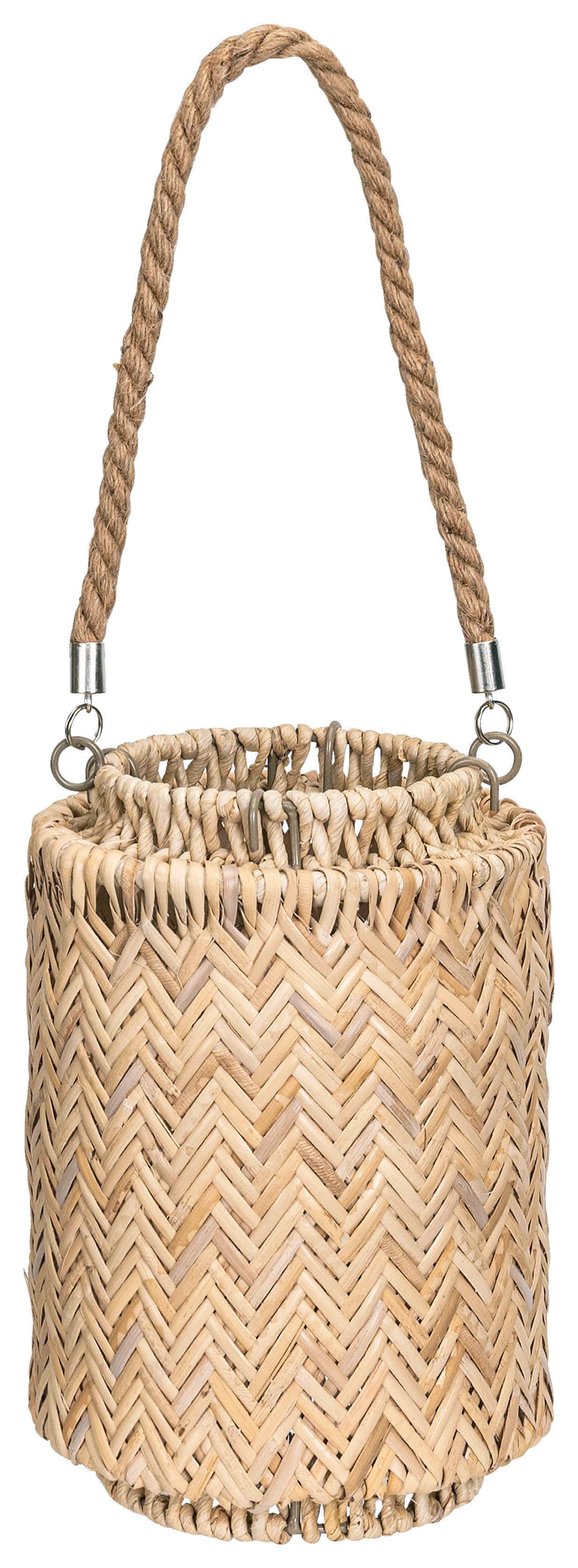 Lámpás Ciato - natúr színű, üveg/textil (16/23cm) - Premium Living