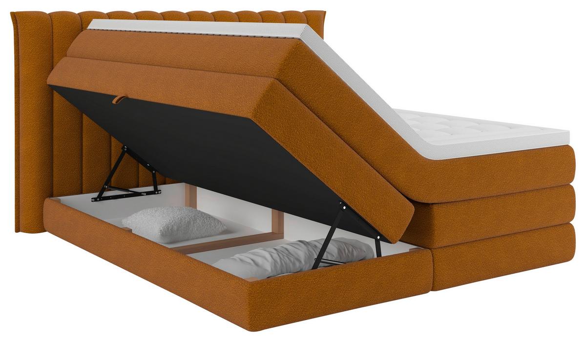 Boxspringbett Lina Rostfarben ca. 200x200cm - Rostfarben, KONVENTIONELL, Holz/Holzwerkstoff (200/200cm) - Premium Living