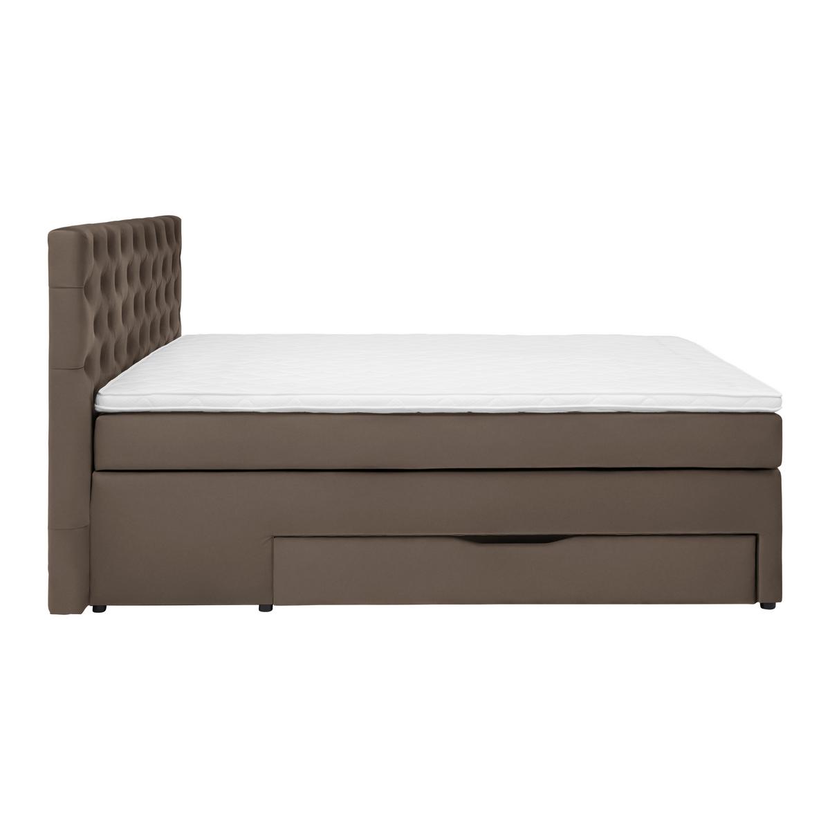 Boxspringbett Chester Dunkelbraun max. 180x200cm - Dunkelbraun/Schwarz, Holzwerkstoff/Kunststoff (180/200cm) - Mömax