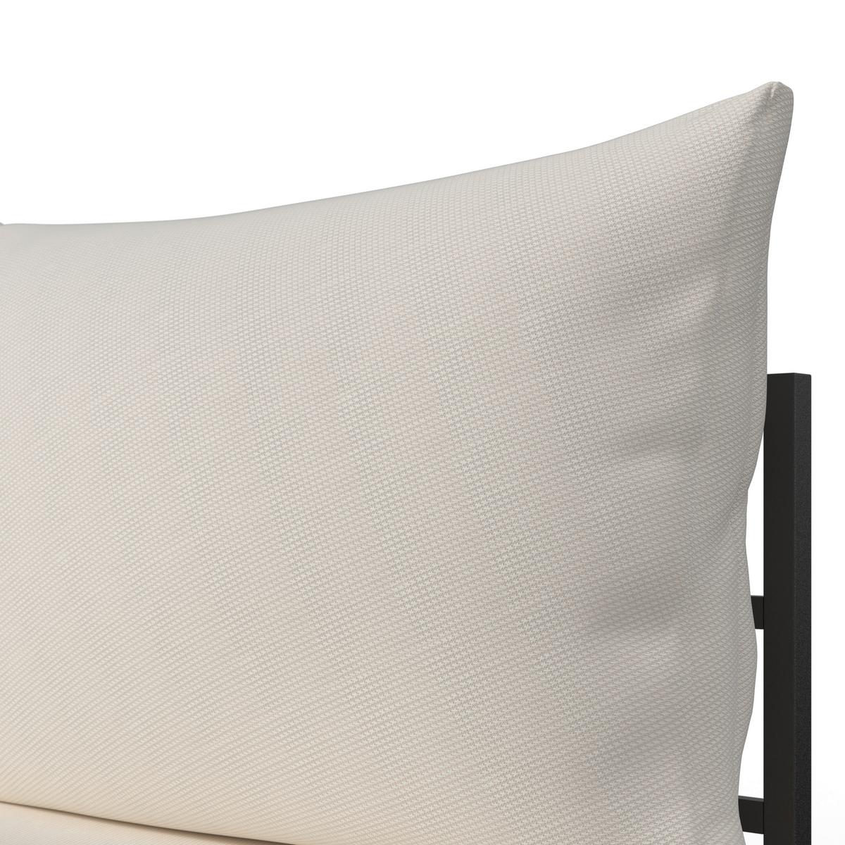 Loungegarnitur Adriano Creme Akazie/Metall/Outdoorstoff - Creme/Schwarz, MODERN, Holz/Textil - Bessagi Garden