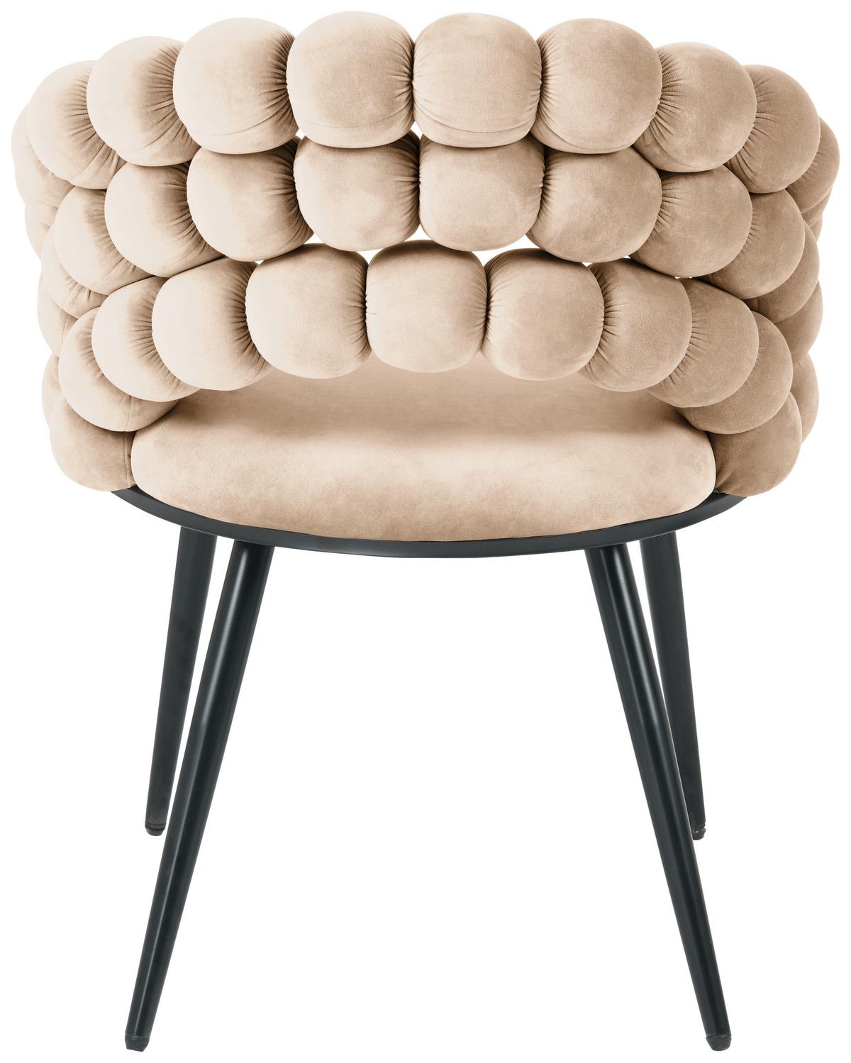 KRZESŁO Z PODŁOKIETNIKAMI BUBBLES - beżowy/czarny, Design, metal/tkanina (58/80/62cm) - Novel