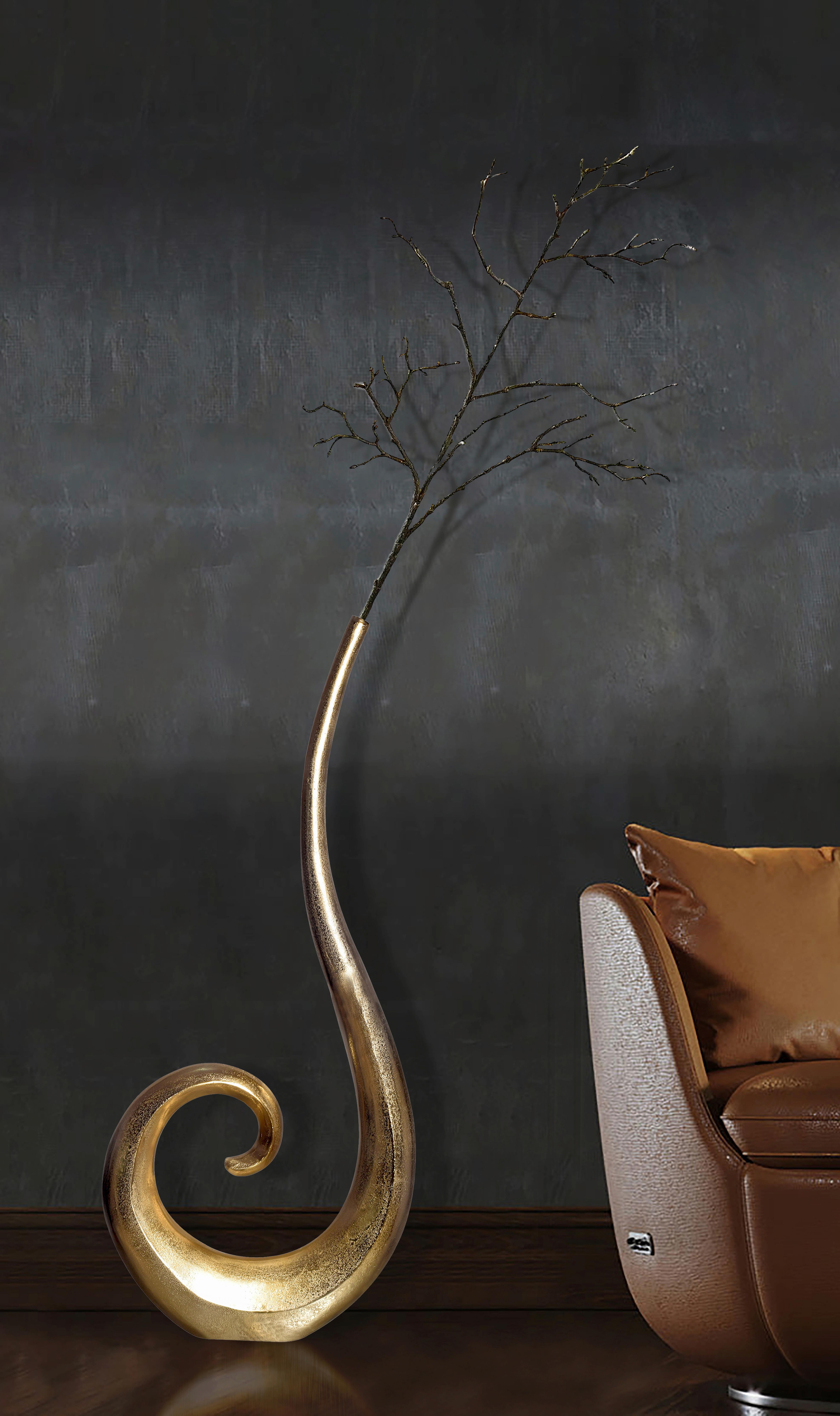 DEKOVASE DEKOVASE SPIRALE GOLD - Goldfarben, Design, Metall (48/100/10cm) - Livetastic