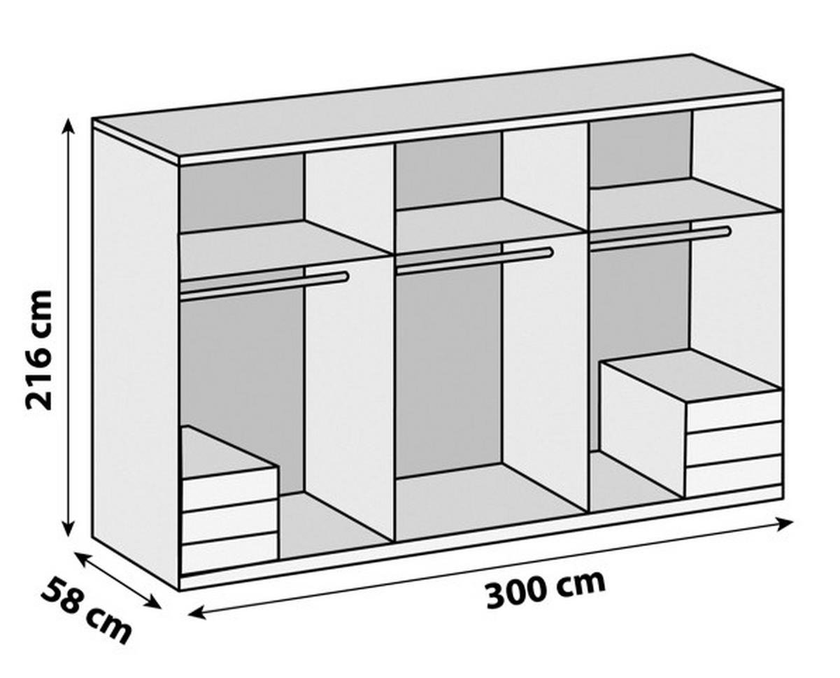 Ormar S Klasičnim Vratima Level 36a - bijela/boje kroma, Moderno, drvni materijal/metal (300/216/58cm) - Modern Living