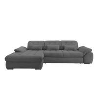 Ecksofa mit Bettkasten Rigatti ca. 184x314 cm Grau - Schwarz/Grau, MODERN, Textil/Metall (184/314cm) - Livetastic