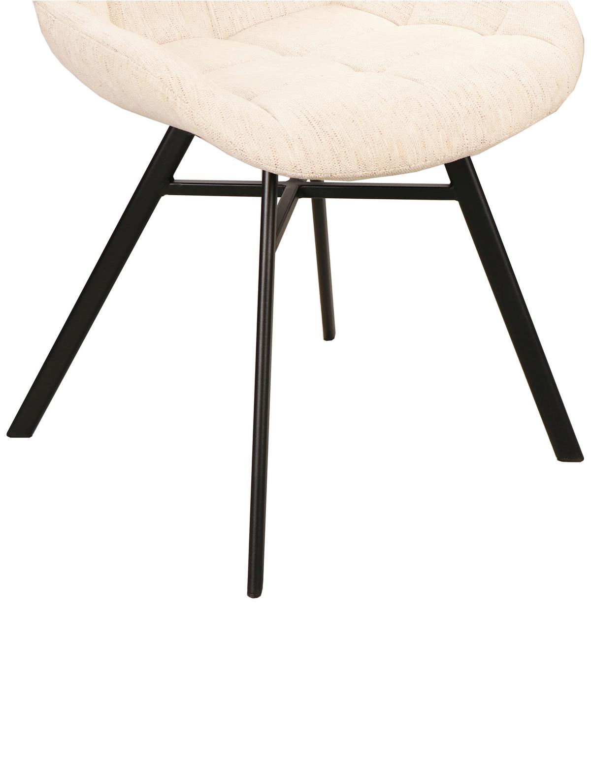 KRZESŁO PEGGY - beżowy/czarny, Design, metal/tkanina (50/86/61cm) - Novel